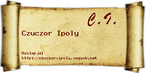 Czuczor Ipoly névjegykártya